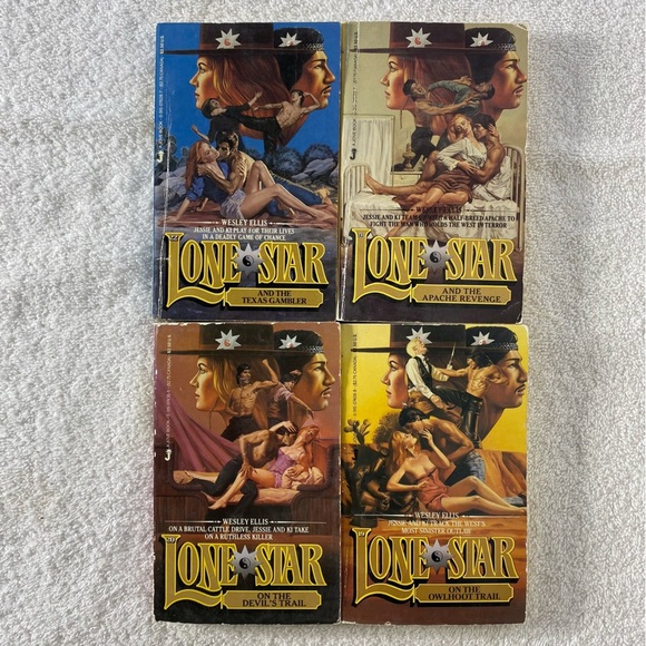 Vintage Lone Star Action Western Romance Novel x4 - Picture 1 of 14
